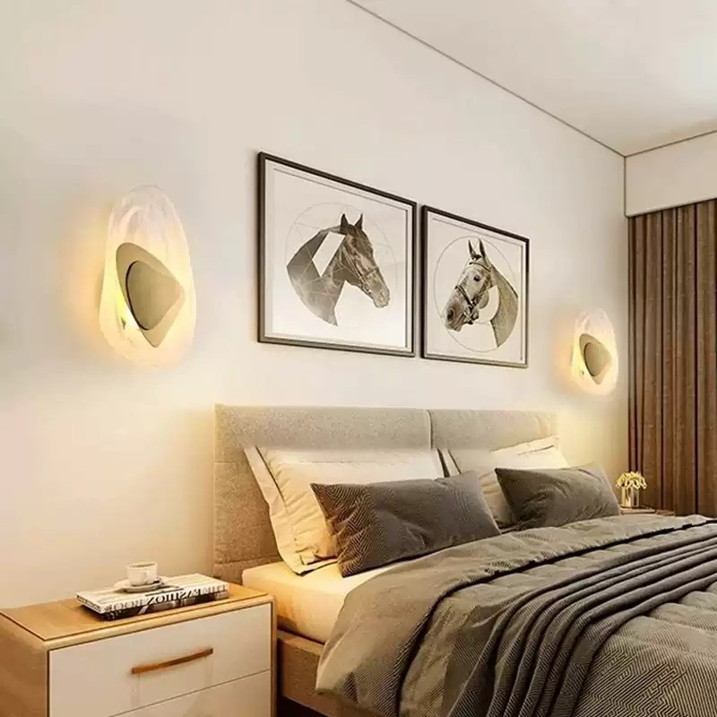 楼梯过道艺术灯现代简约轻奢客厅背景墙水晶壁灯免接线卧室床头灯