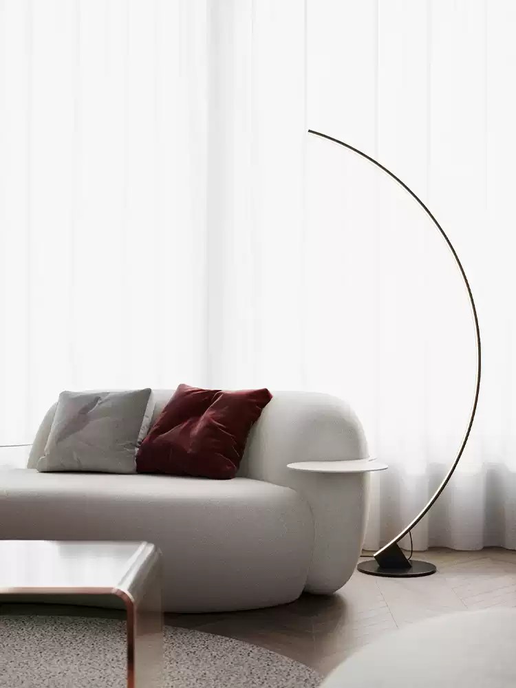 设计师北欧后现代 极简曲线落地灯别墅酒店样板房客厅沙发LED立灯